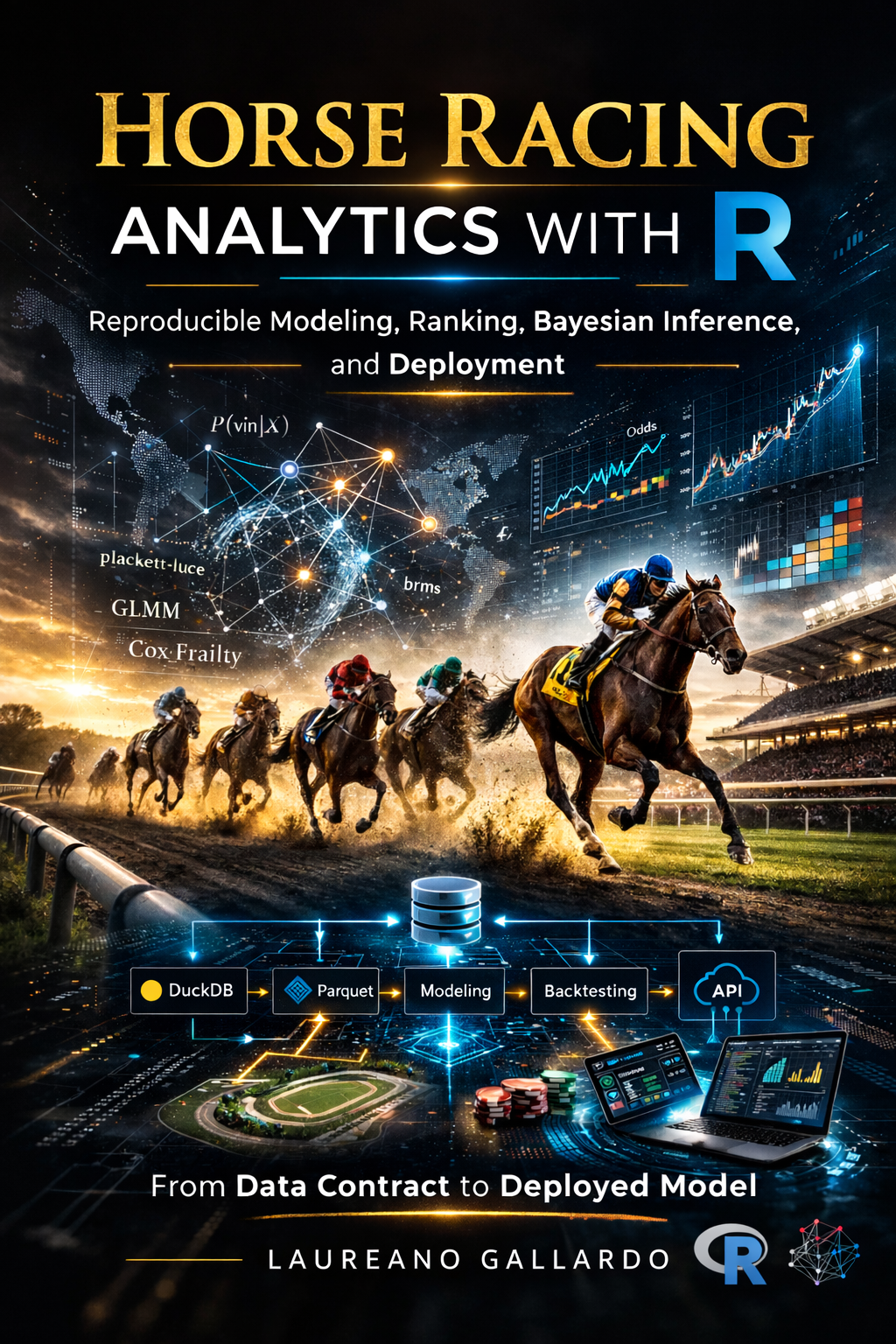 Horse Racing Analytics with R: Reproducible Modeling, Ranking, Bayesian Inference, and Deployment